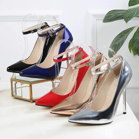 Blue ankle strap heel - Dikova