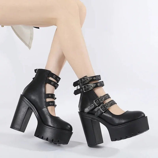 Ankle strap block heel - Dikova