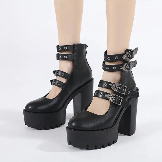 Ankle strap block heel - Dikova