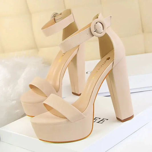 Ankle strap chunky platform heel - Dikova