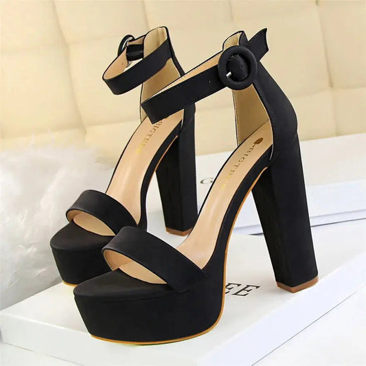 Ankle strap chunky platform heel - Dikova