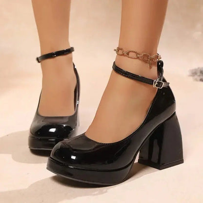 Ankle strap hot pink heels - Dikova