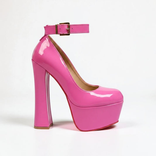 Ankle strap hot pink heels - Dikova