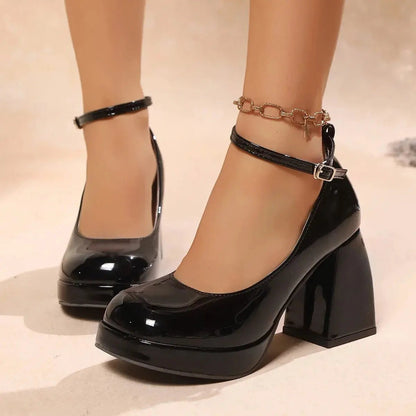 Ankle strap hot pink heels - Dikova