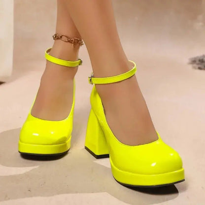 Ankle strap hot pink heels - Dikova