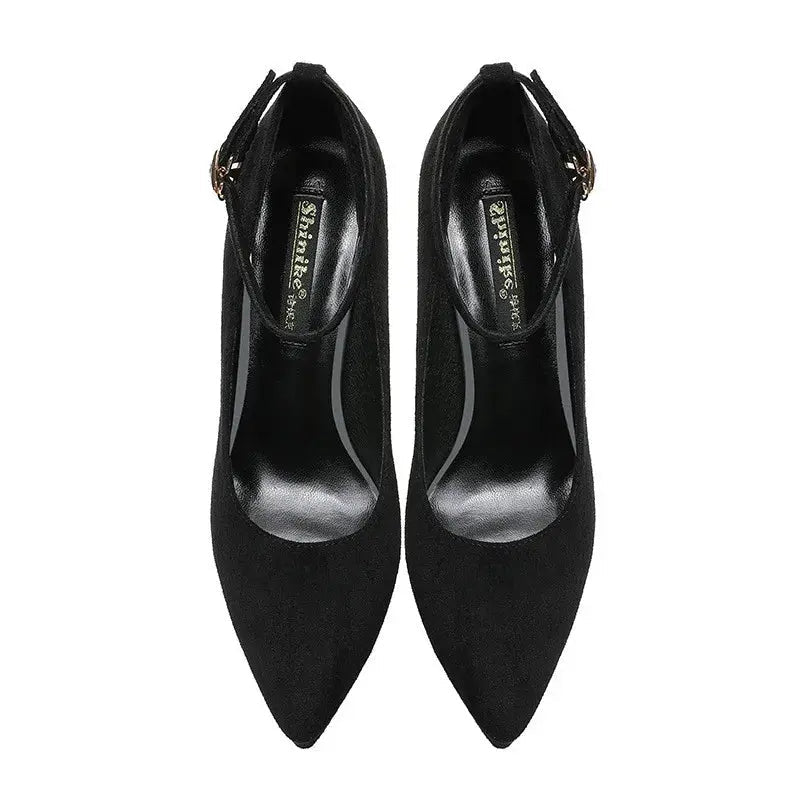 Ankle Strap Pump Black High Heel - Dika Studio