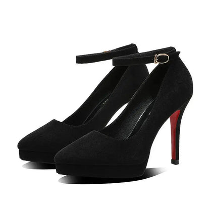 Ankle Strap Pump Black High Heel - Dika Studio