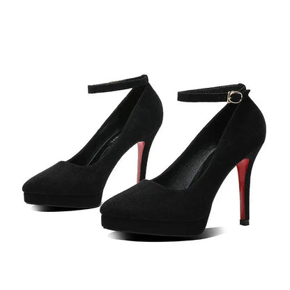 Ankle Strap Pump Black High Heel - Dika Studio
