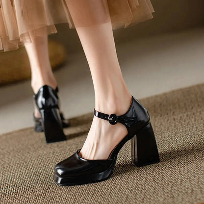 Ankle strap pump block heel - Dikova