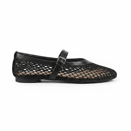 Ballerines Plates En Maille Avec Sangle De Cheville - Dikova