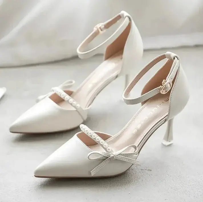 Beige ankle strap heels - Dika Studio