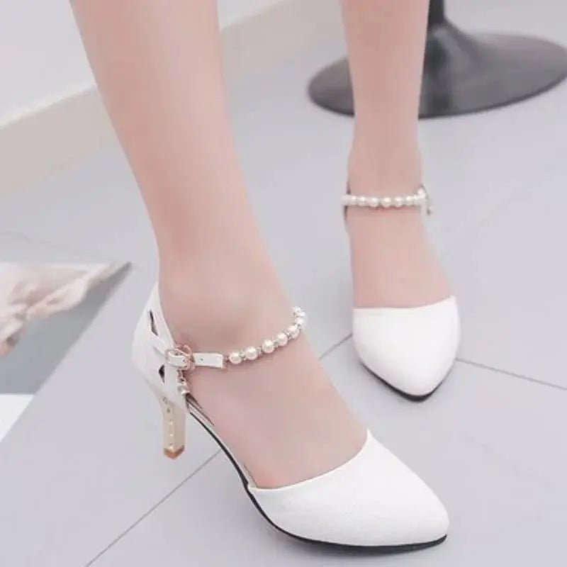 Beige ankle strap heels - Dika Studio