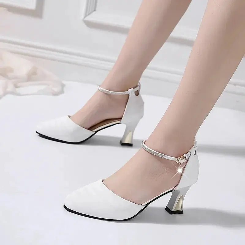 Beige ankle strap heels - Dika Studio