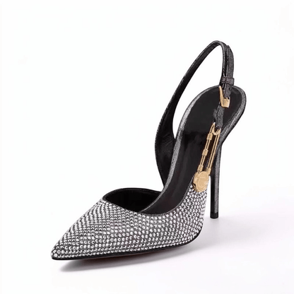Black heel with ankle strap closed toe - Dikova
