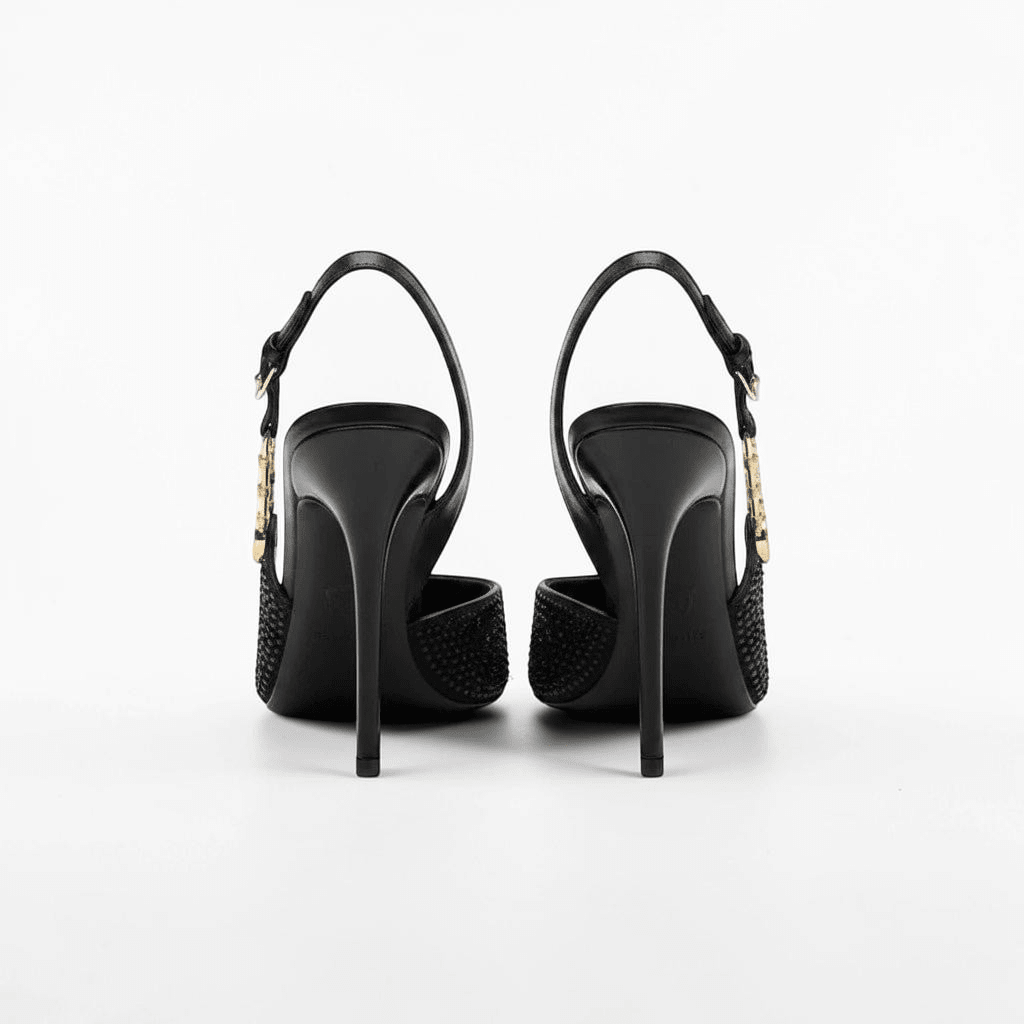 Black heel with ankle strap closed toe - Dikova