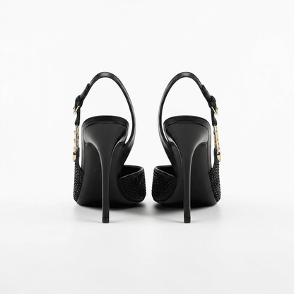 Black heel with ankle strap closed toe - Dikova