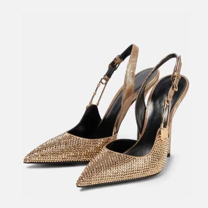 Black heel with ankle strap closed toe - Dikova