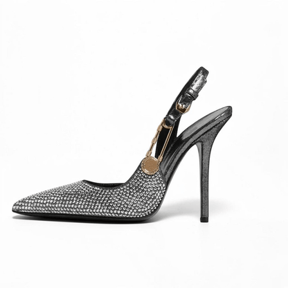 Black heel with ankle strap closed toe - Dikova