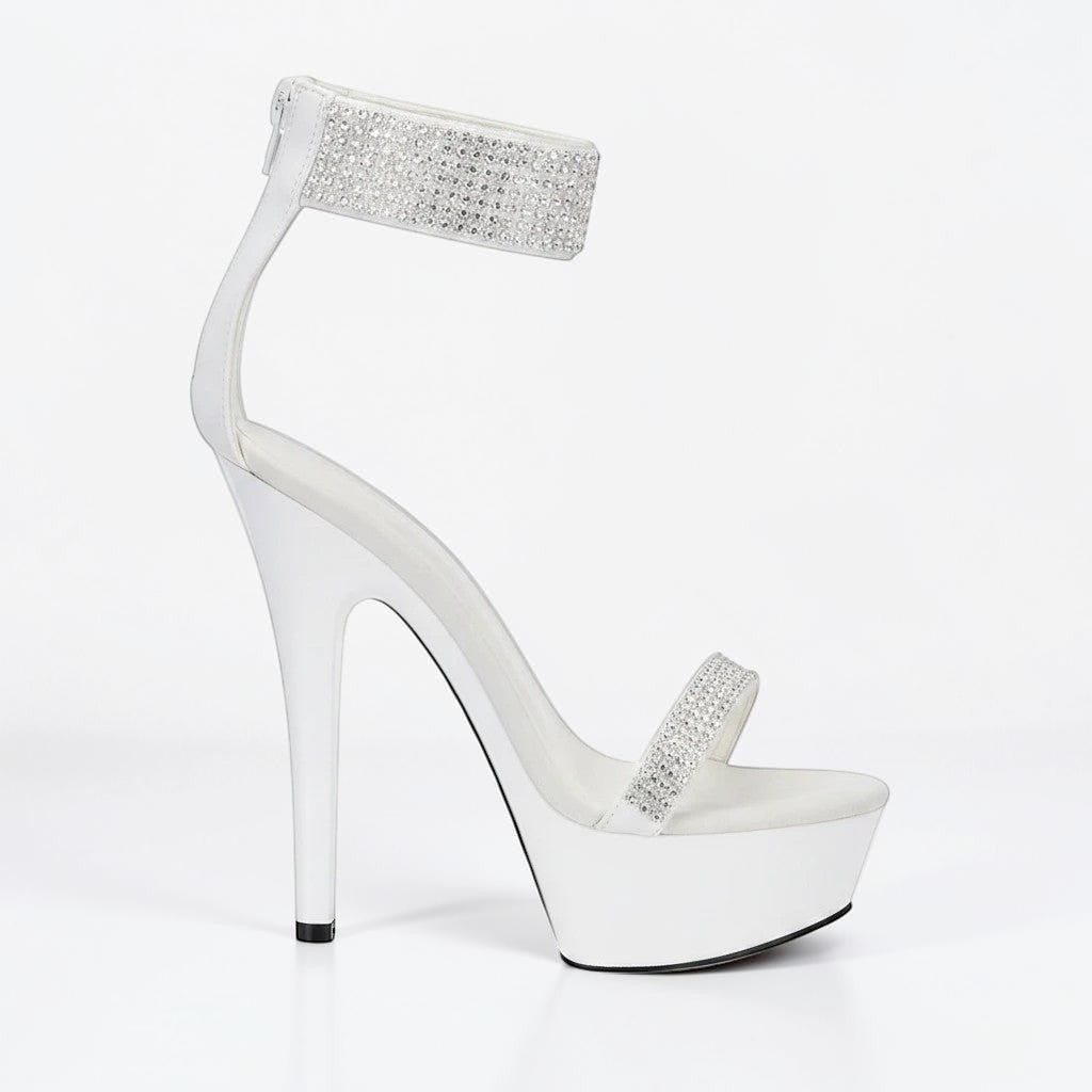 Black heel with rhinestone ankle strap - Dikova