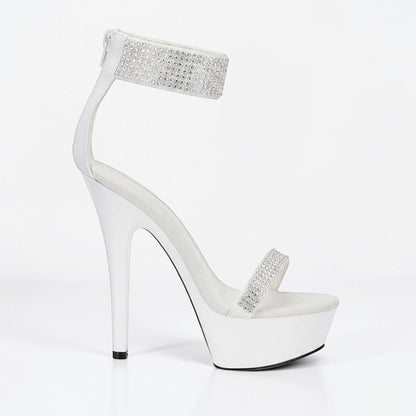 Black heel with rhinestone ankle strap - Dikova