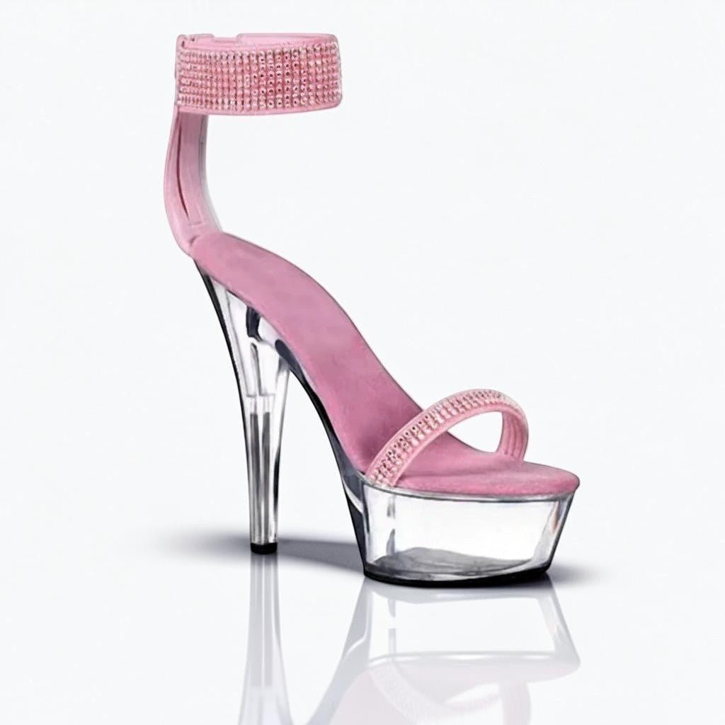 Black heel with rhinestone ankle strap - Dikova