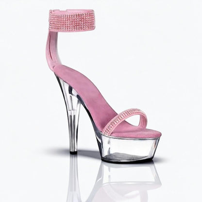 Black heel with rhinestone ankle strap - Dikova
