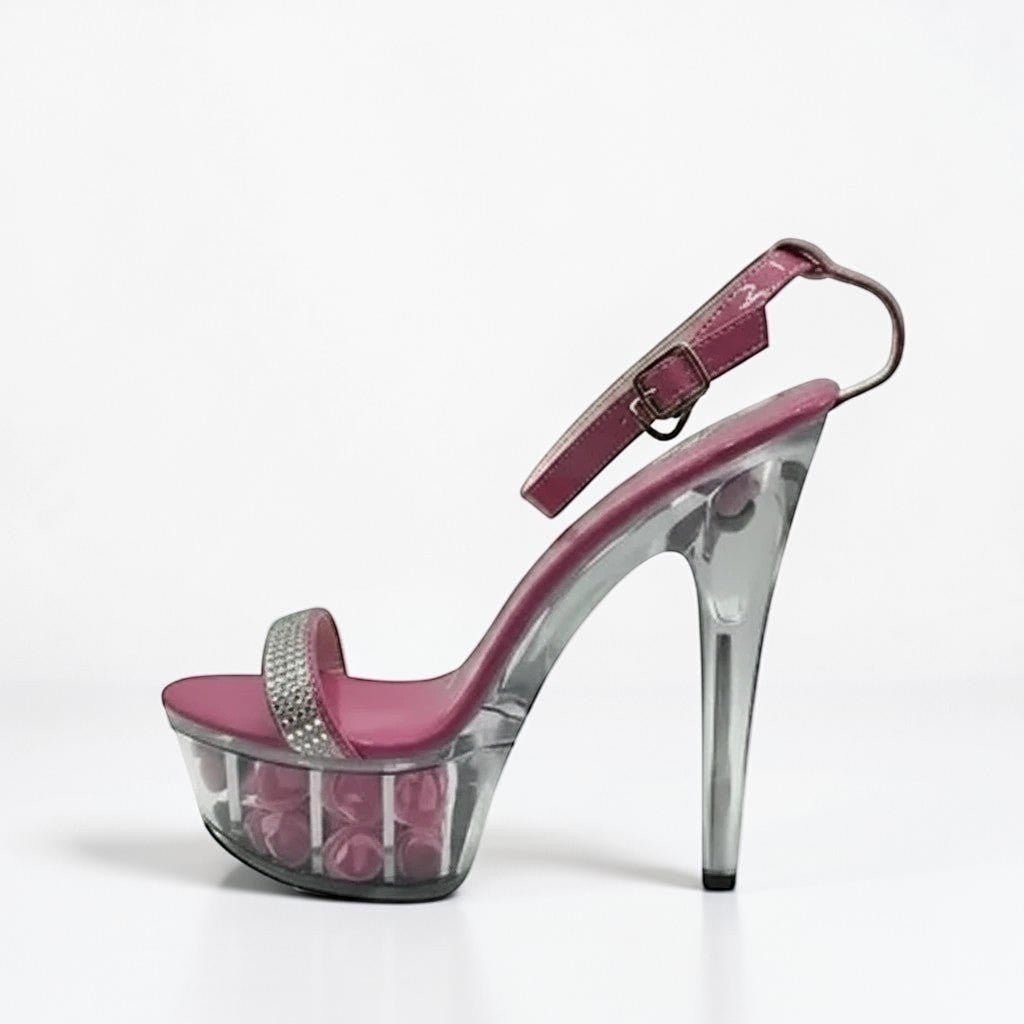 Black heel with rhinestone ankle strap - Dikova