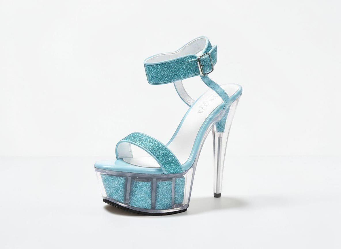 Black heel with rhinestone ankle strap - Dikova