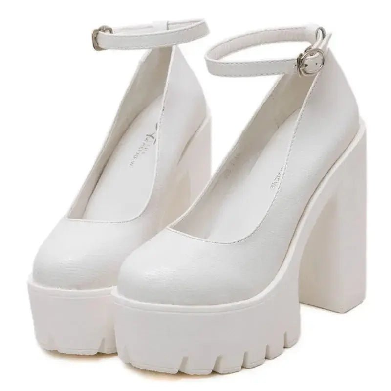 Black heel with thick ankle strap - Dikova