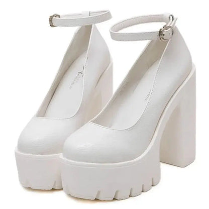 Black heel with thick ankle strap - Dikova