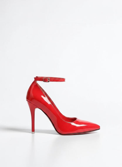 Black leather ankle strap heel - Dikova