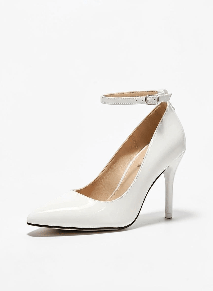 Black leather ankle strap heel - Dikova