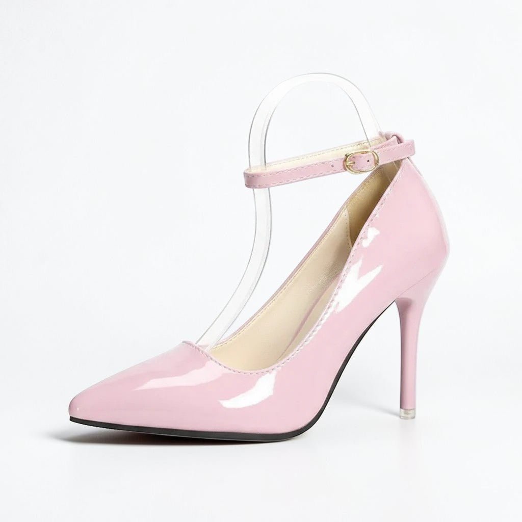Black leather ankle strap heel - Dikova