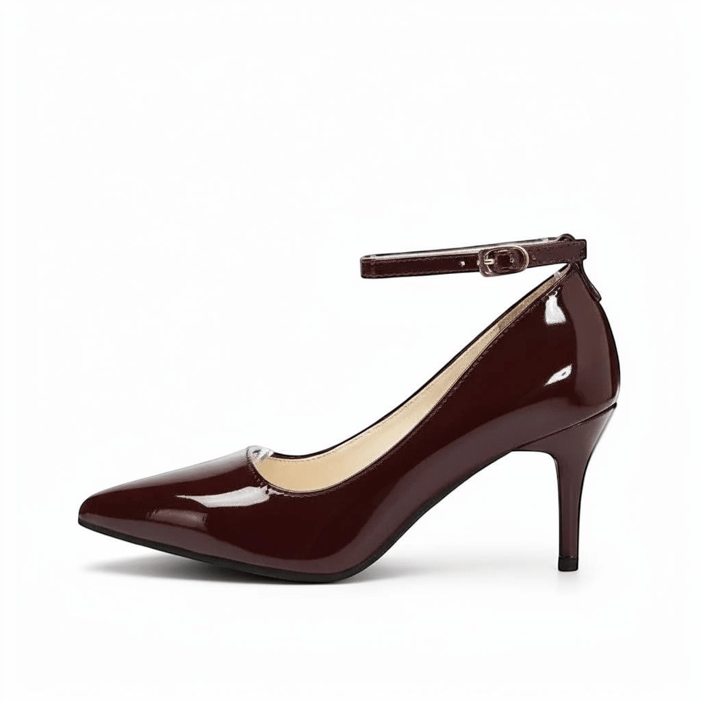 Black leather ankle strap heel - Dikova