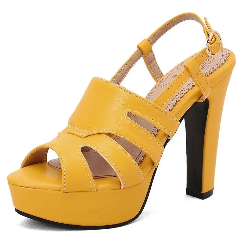Black platform heel ankle strap - Dikova