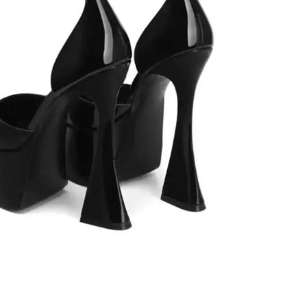 Black pointed heels with ankle strap - Dikova