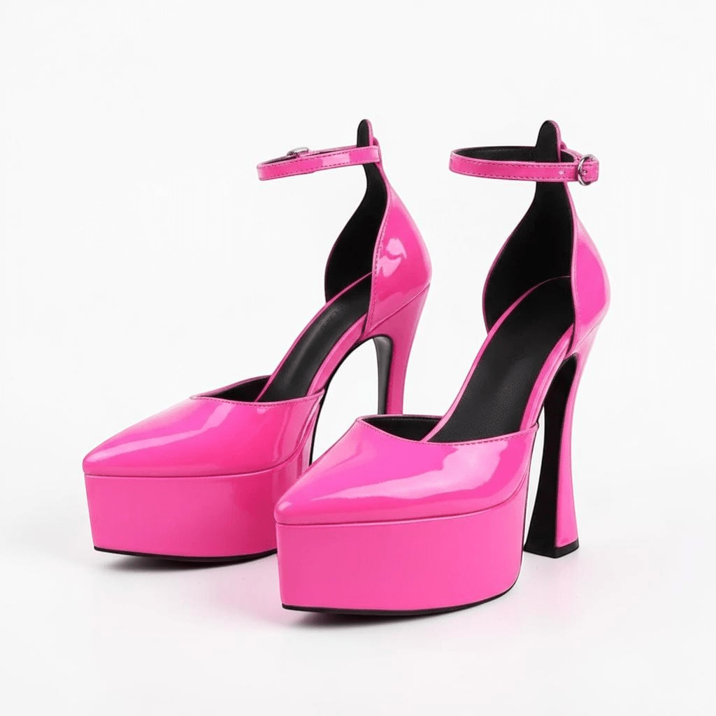 Black pointed heels with ankle strap - Dikova