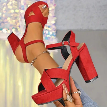 Black Satin Ankle Strap Heel - Dikova