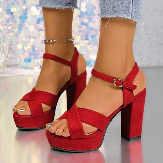 Black Satin Ankle Strap Heel - Dikova