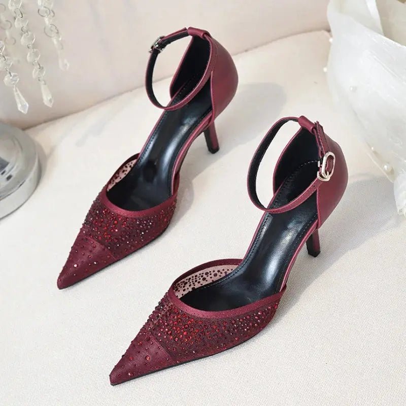 Burgundy ankle strap heel - Dikova
