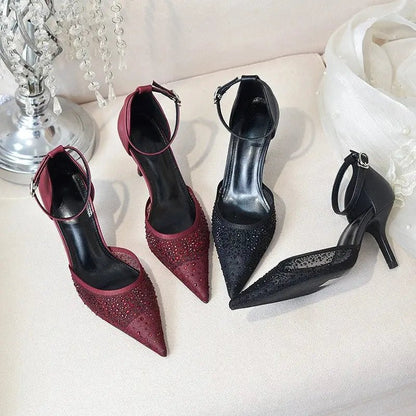 Burgundy ankle strap heel - Dikova
