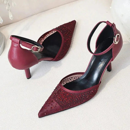 Burgundy ankle strap heel - Dikova