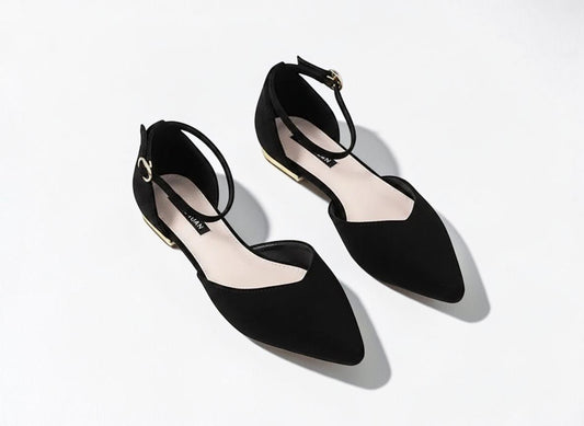 Burgundy flat with ankle strap heel - Dikova