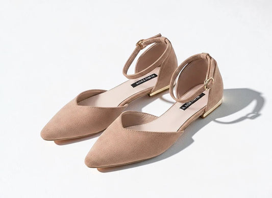 Burgundy flat with ankle strap heel - Dikova