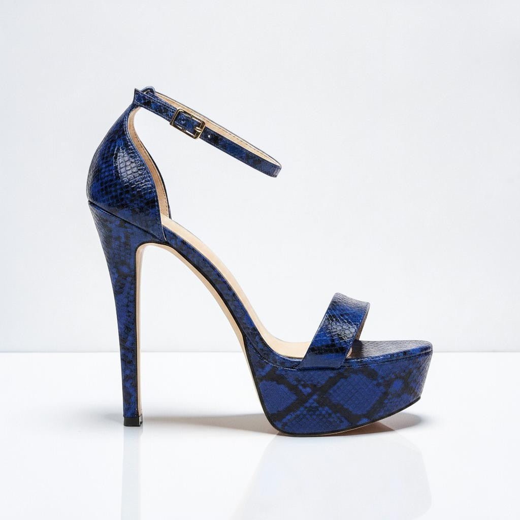 Cobalt Blue Ankle Strap Heel - Dikova