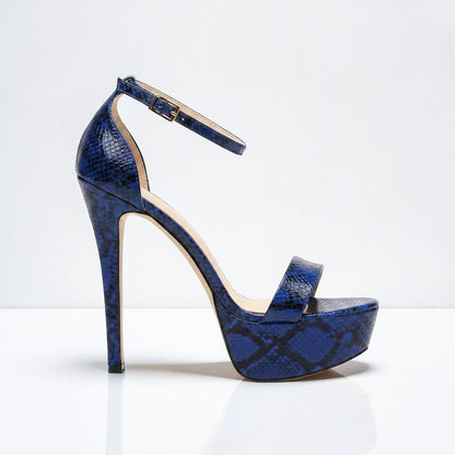 Cobalt Blue Ankle Strap Heel - Dikova