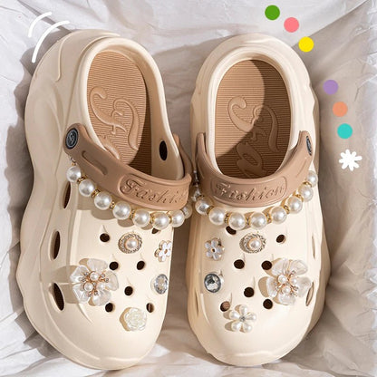 Coquette pearl flower clogs - Dikova