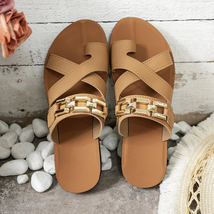 Cross strap flat sandal - Dikova