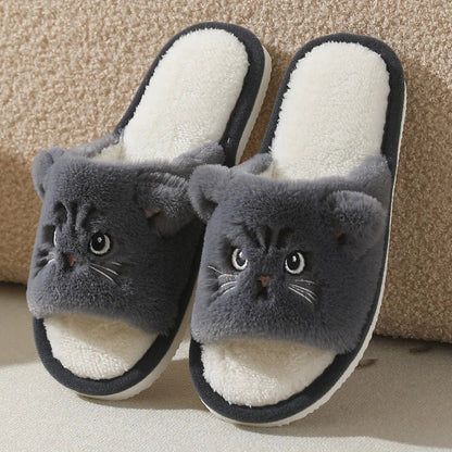 Cute cat slippers women - Dikova