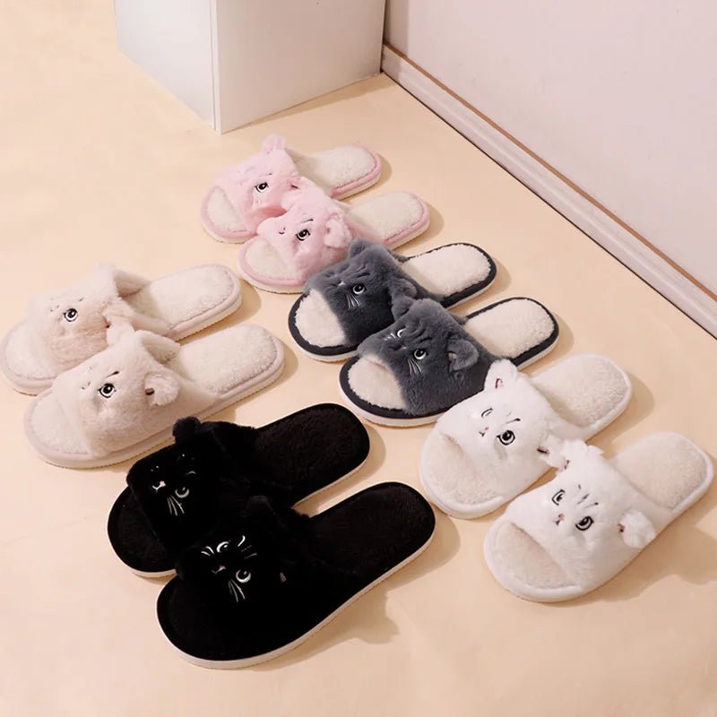 Cute cat slippers women - Dikova
